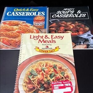 Vintage set of three spiral bound cookbooks